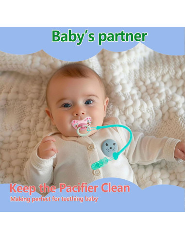 Clip Sostenedor de Chupete Silicona Berggers 5 Colores