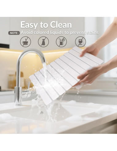 Alfombrilla de Secado de Platos KAWRYDI 2PCS Diatomácea Blanca