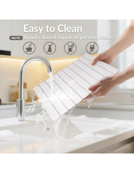 Alfombrilla de Secado de Platos KAWRYDI 2PCS Diatomácea Blanca