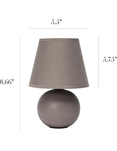 Lámpara de mesa mini globo Cerámica Diseños Simples 22 cm