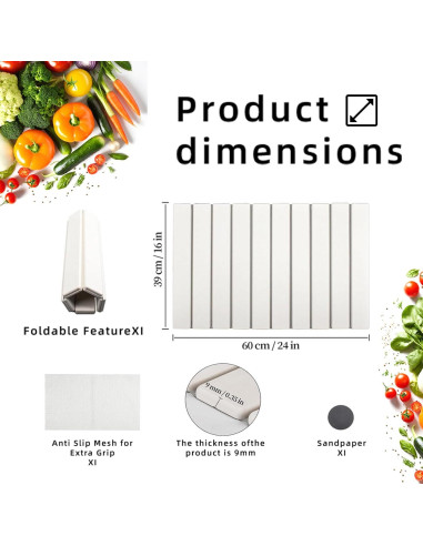 Alfombrilla de Secado de Platos Diatomita LYkotama 60x40cm Blanca