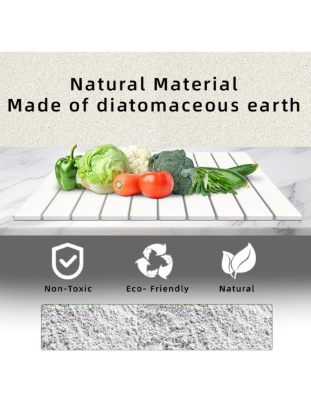 Alfombrilla de Secado de Platos Diatomita LYkotama 60x40cm Blanca