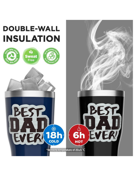 Vaso de Acero Inoxidable 20oz HAUSHOF - Mejor Papá Negro