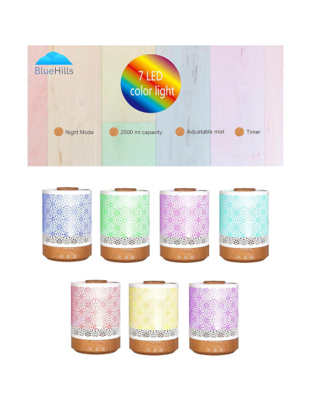 Humidificador Difusor BlueHills F006 2500ml Aromaterapia LED