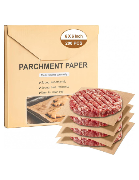 200 Hojas de Papel Pergamino BOOMIBOO 15.24x15.24 cm Anti-adherente