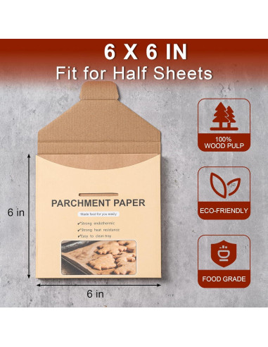 200 Hojas de Papel Pergamino BOOMIBOO 15.24x15.24 cm Anti-adherente