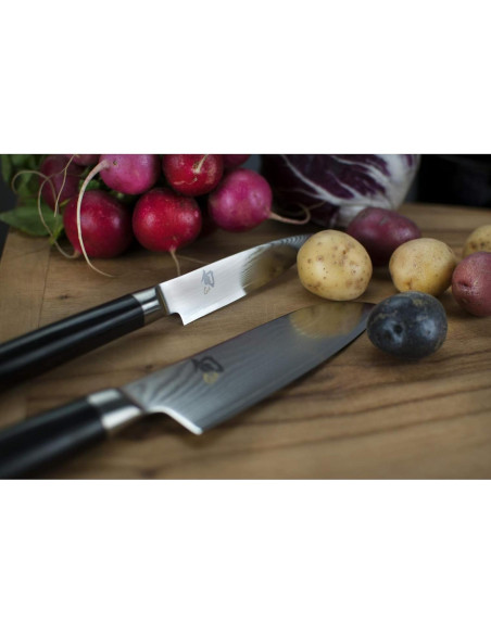 Cuchillo Santoku Shun Classic 14 cm Acero Damasco Pakkawood