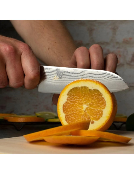 Cuchillo Santoku Shun Classic 14 cm Acero Damasco Pakkawood