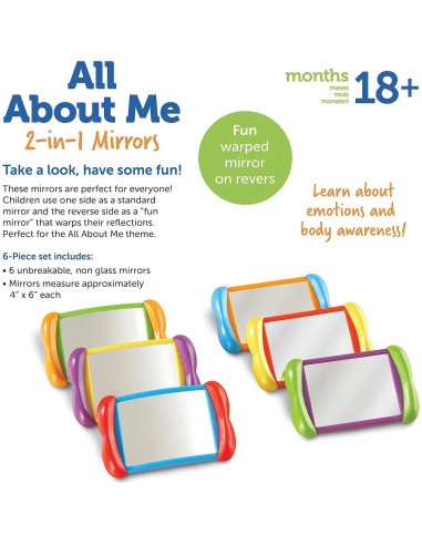 Espejos de Aprendizaje Learning Resources 6 Piezas 15.24 cm