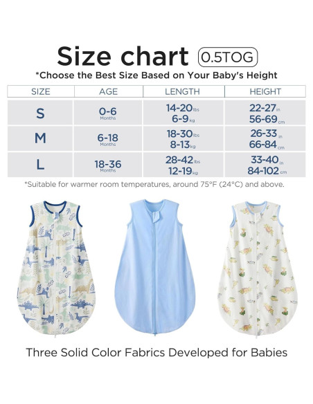 Saco de Dormir para Bebé Duomiaomiao 100% Algodón Orgánico Grande