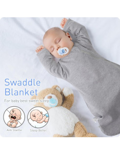 Saco de Envoltura Transicional Knirose Algodón Gris 0-3 Meses 2