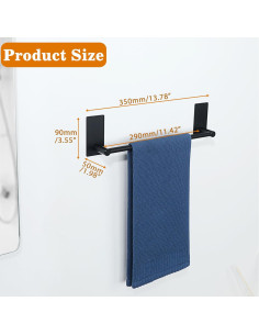 Soporte de Toalla Alise Negro Mate 30.48 cm Acero Inoxidable 2