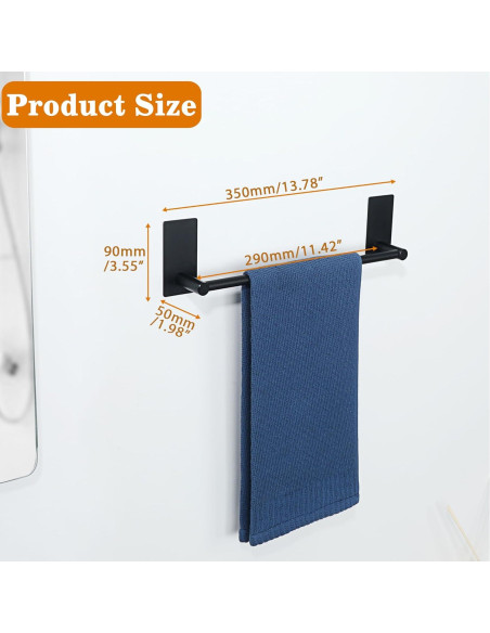 Soporte de Toalla Alise Negro Mate 30.48 cm Acero Inoxidable