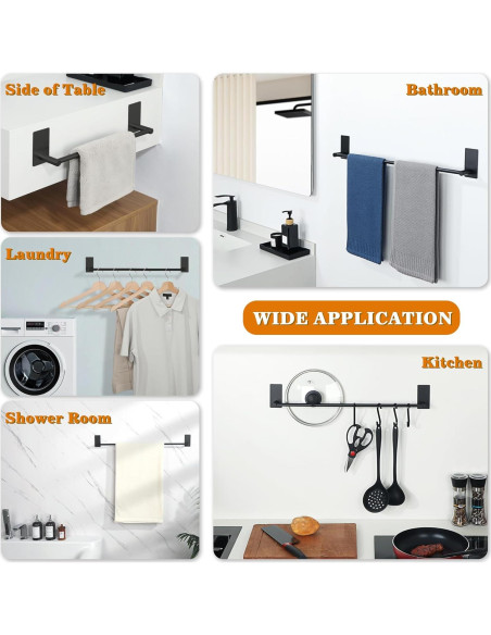 Soporte de Toalla Alise Negro Mate 30.48 cm Acero Inoxidable