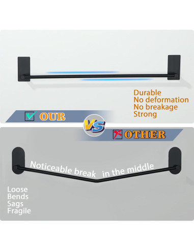 Soporte de Toalla Alise Negro Mate 30.48 cm Acero Inoxidable