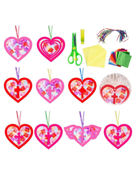 Kit de Manualidades EggSun 36 Suncatchers Corazón para Niños