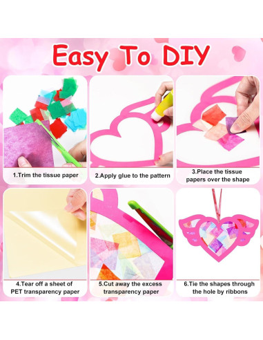 Kit de Manualidades EggSun 36 Suncatchers Corazón para Niños