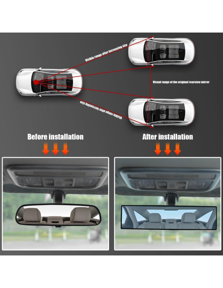 Espejo Retrovisor Convexo Mandark 30.48x7.87cm Antideslumbrante