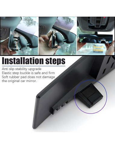 Espejo Retrovisor Convexo Mandark 30.48x7.87cm Antideslumbrante