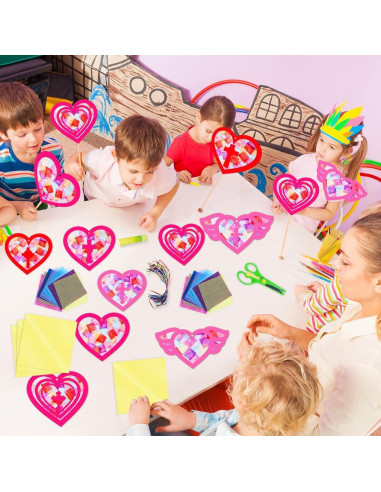 Kit de Manualidades EggSun 36 Suncatchers Corazón para Niños
