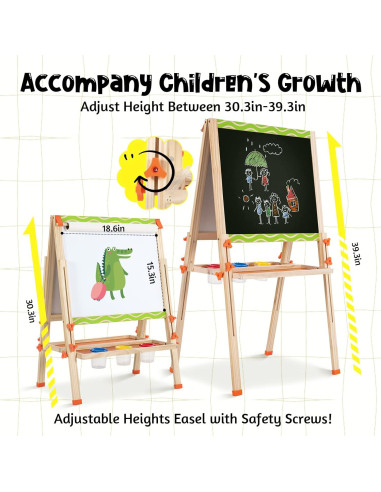 Caballete Infantil Plegable SketchNest Verde Ajustable 100.4cm