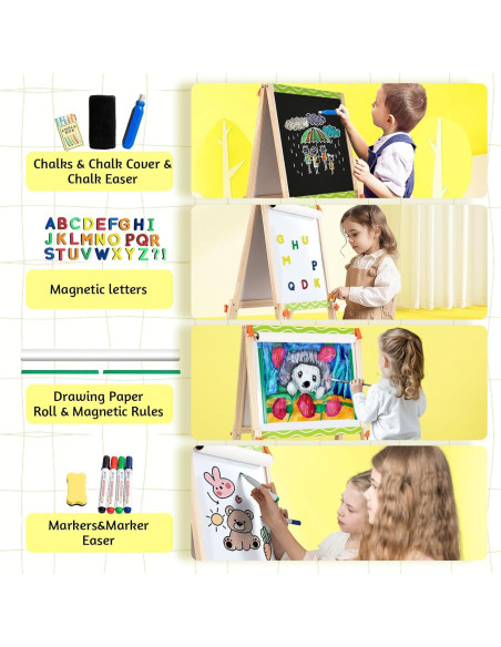 Caballete Infantil Plegable SketchNest Verde Ajustable 100.4cm