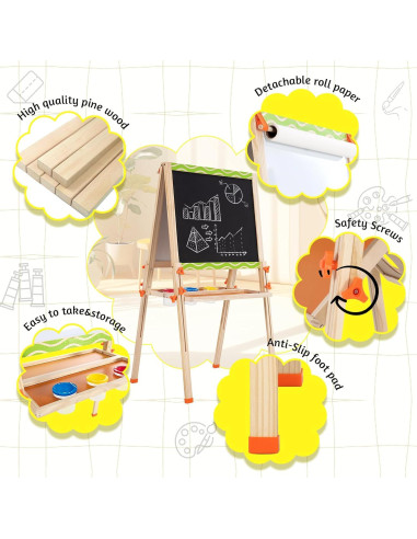 Caballete Infantil Plegable SketchNest Verde Ajustable 100.4cm