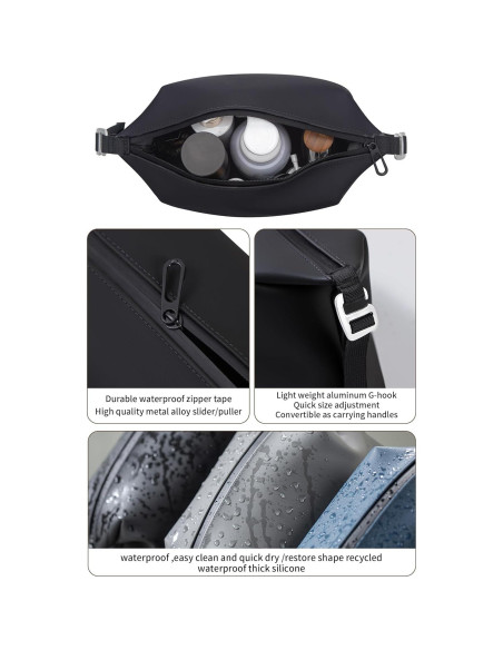 Bolsa de Aseo Impermeable Onbagway 6L Plegable Negro