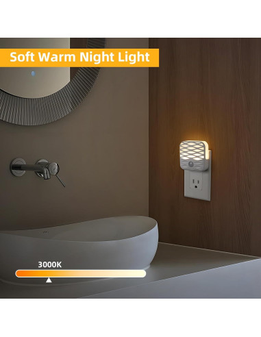 Luces Nocturnas Enchufadas Dawnrise 3000K 10Lm Paquete de 3