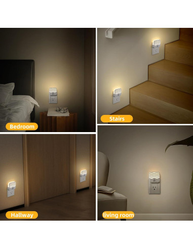 Luces Nocturnas Enchufadas Dawnrise 3000K 10Lm Paquete de 3