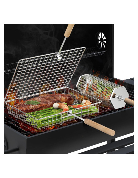 Juego de Cestas para Parrilla Ivtivfu Acero Inoxidable 304