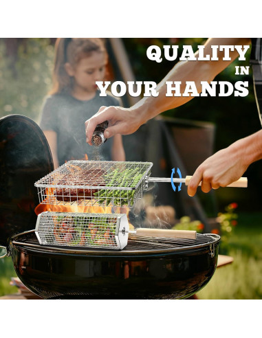 Juego de Cestas para Parrilla Ivtivfu Acero Inoxidable 304
