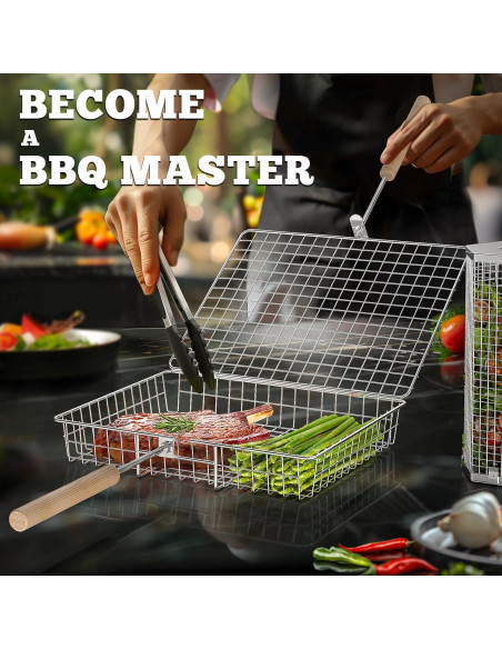 Juego de Cestas para Parrilla Ivtivfu Acero Inoxidable 304