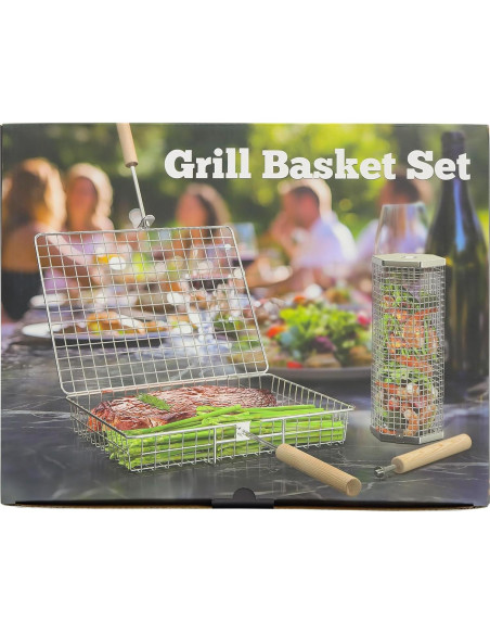 Juego de Cestas para Parrilla Ivtivfu Acero Inoxidable 304