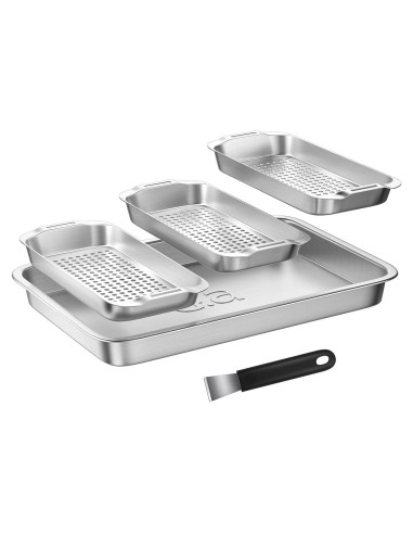 Juego de Cesta para Parrilla G.a HOMEFAVOR Acero Inoxidable 3 Piezas