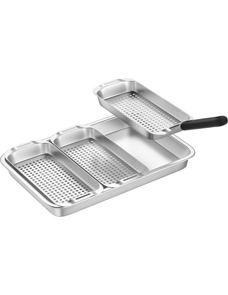 Juego de Cesta para Parrilla G.a HOMEFAVOR Acero Inoxidable 3 Piezas