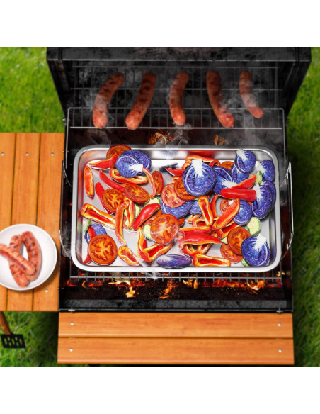 Juego de Cesta para Parrilla G.a HOMEFAVOR Acero Inoxidable 3 Piezas