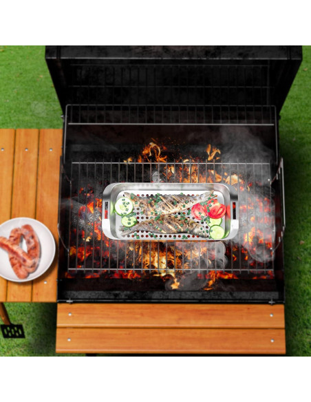 Juego de Cesta para Parrilla G.a HOMEFAVOR Acero Inoxidable 3 Piezas