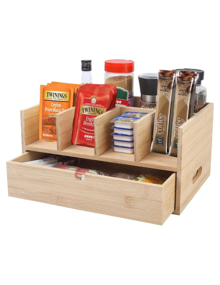 Organizador de Cajones de Bambú XZYDAQ para Cápsulas de Café