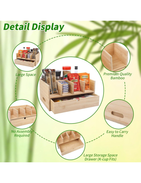 Organizador de Cajones de Bambú XZYDAQ para Cápsulas de Café