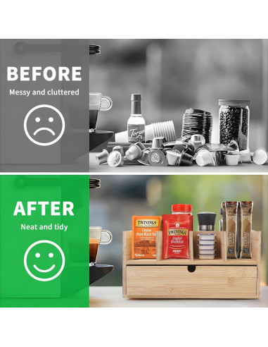 Organizador de Cajones de Bambú XZYDAQ para Cápsulas de Café