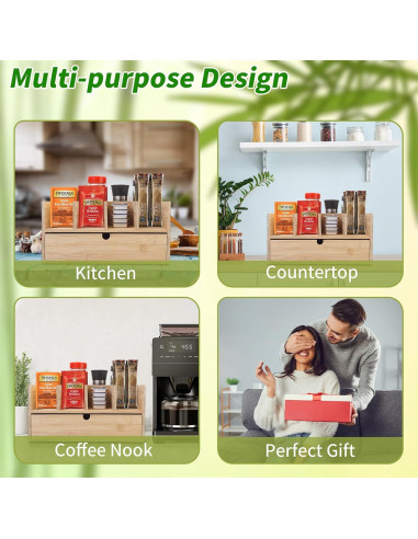 Organizador de Cajones de Bambú XZYDAQ para Cápsulas de Café