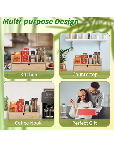 Organizador de Cajones de Bambú XZYDAQ para Cápsulas de Café