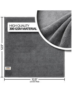 Toallas de Microfibra CERAKOTE 12 Unidades 31.75x31.75cm Gris 2