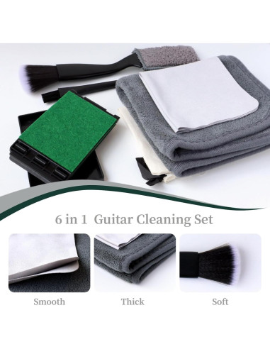 Kit de Limpieza de Guitarra 6 PZS ZB-001 - Limpiador y Paños