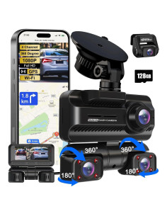 Cámara Dash 4 Canales 360 ZYEIPO 4K Full HD con GPS y Wi-Fi