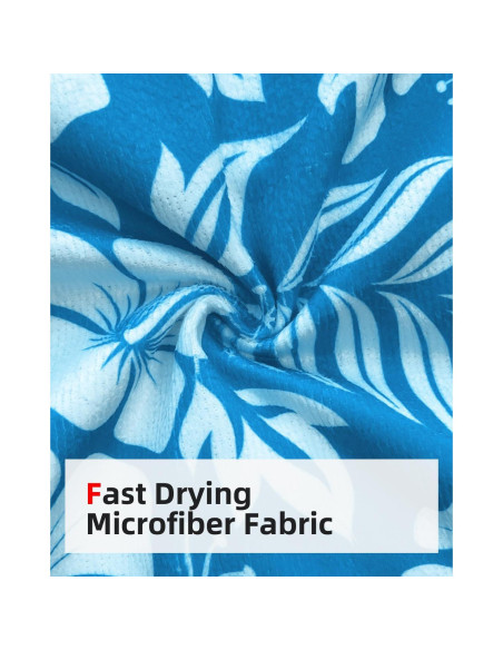 Poncho de Surf Abahub Microfibra Secado Rápido S Flor Azul