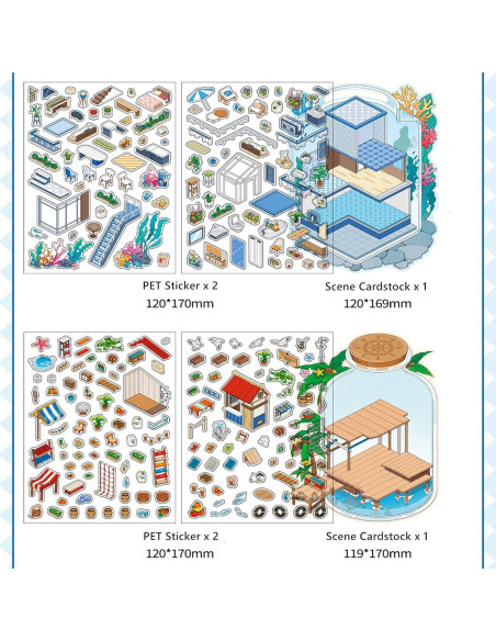 4 Sets de Pegatinas 3D UoYYelly para Alivio del Estrés DIY