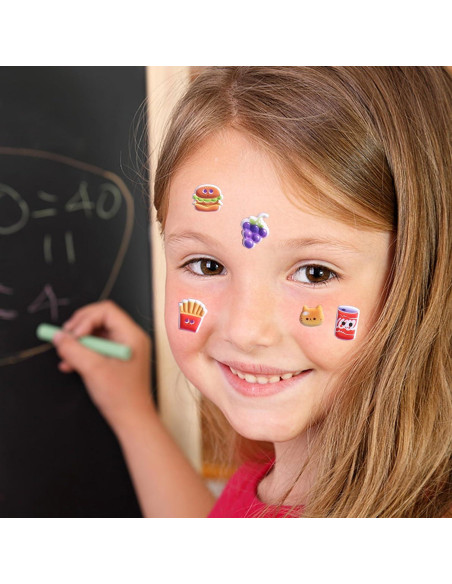 Pegatinas Puffy de Comida para Niños Sisiper - 300 Piezas