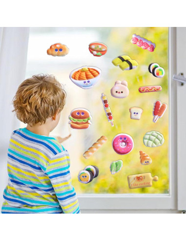 Pegatinas Puffy de Comida para Niños Sisiper - 300 Piezas